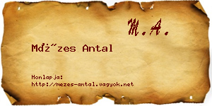 Mézes Antal névjegykártya